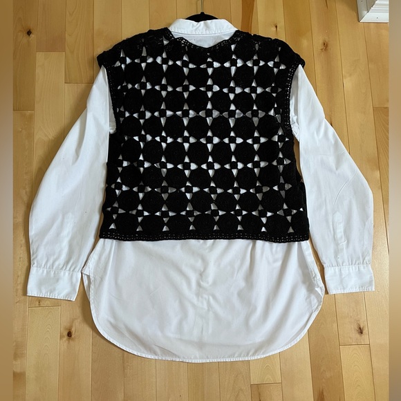 Bundle - The Gap 100% Cotton Shirt + Liz Claiborne 100% Cotton Crocheted… - Picture 2 of 14